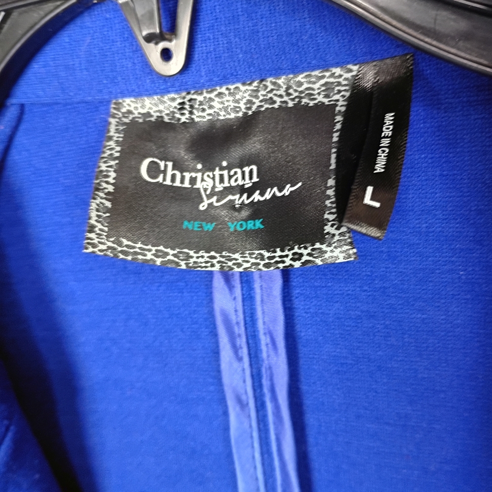 Christian Siriano Women Size L Royal Blue Blazer Office Business Casual Stylish - Picture 8 of 9